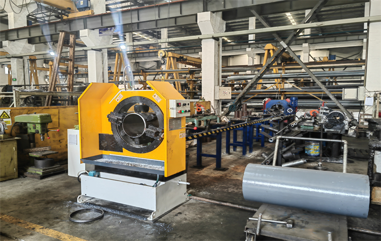 NODHA's PCBM series beveling machine on-site operation