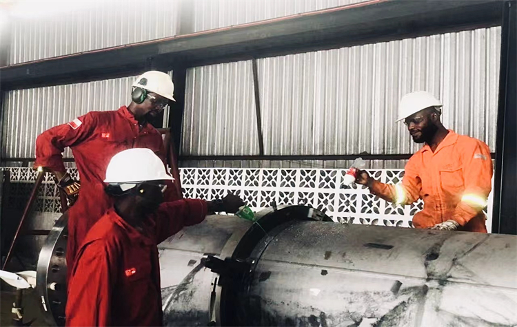 36-inch stainless steel pipe cold cutting ---- Port Harcourt case in Nigeria